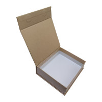 Boîtes en papier de style livre à fermeture magnétique variées : laminées, kraft naturel, neutres, boîtes à rabat universelles de style livre