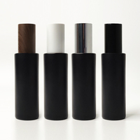 Bouteille de lotion en verre noir mat 100ml avec pompe et spray pour crème de soin de la peau gouttes pour les yeux perruque cosmétiques
