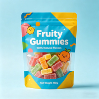 Sacs d'emballage personnalisés pour bonbons et snacks, sachets refermables en plastique, pochettes souples à fermeture éclair, Doypack imprimé, sachets Mylar souples au toucher doux pour bonbons gélifiés, conformes aux normes alimentaires