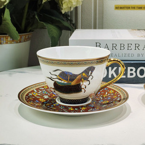 Hot Sale Nordic Luxury Small Floral Horse Pattern Porcelain <b>Tea</b> Cup Saucer <b>Set</b> - Product Image 2