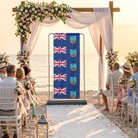 Drapeau de Montserrat personnalisé, toile de fond pliable en polyester multi-tailles, pour célébrations à domicile, cabine photo et fêtes de famille