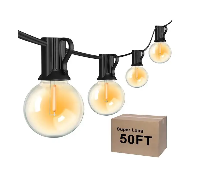 50フィート防水飛散防止G40電球ホリデークリスマスナイトパティオデコレーション屋外屋内LEDストリングライト
