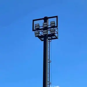 Poste de luz alto para estádio, poste de luz de 30m de altura, poste de elevação e rebaixamento, poste de luz de rua de 30m