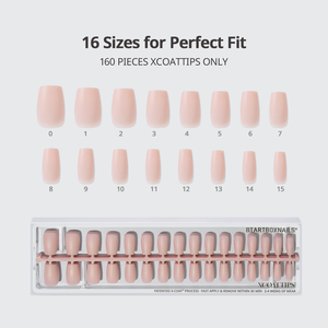 ปลายเล็บปลอม XCOATTIPS แบบสั้นทรงโลงศพ สีนู้ดธรรมชาติ 160 ชิ้น ขายส่ง เจลนิ่ม X พรีเมียม กดติดง่าย อุปกรณ์ทำเล็บปลอม - Product Image 3