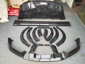 Nouvel ensemble de carrosserie en fibre de carbone forgée pour <span class=keywords><strong>Tesla</strong></span> <span class=keywords><strong>Model</strong></span> <span class=keywords><strong>X</strong></span>, style Topcar : Lame avant, Lame arrière, Jupes latérales, Élargisseurs d'ailes - Product Image 6