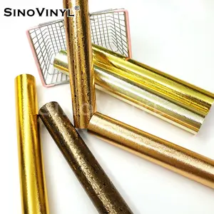 SINOVINYL Vinyl Supplier Poster Material Letters Texture Metal DIY Craft Decals Cut Self Adhesive Vinyl For Cutting Plotter