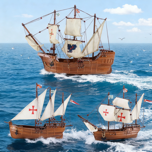 Columbus Maritime <span class=keywords><strong>Voyage</strong></span> Modèle Navires Santa Maria Pinta Nina Modèle de voilier en bois Modèle historique de grand voilier - Product Image 1