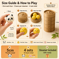 Jouets Squishy Anti-Stress à Rebond Lent, Modèles de Buns et Raviolis Simulés, Jouets à Presser en Forme de Rouleau de Fleur pour Filles et Garçons 14 ans et plus