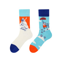 Chaussettes originales pour enfants, motif de dessin animé mignon, chaussettes asymétriques pour garçons et filles, chaussettes fantaisie non assorties pour enfants, pour un usage quotidien
