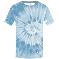 T-shirt à manches courtes pour homme, motif tie-dye imprimé numériquement, respirant, 100% polyester tricoté, idéal pour l'été