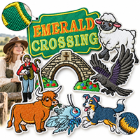 Patch brodé thermocollant ou à coudre en fer pour la vente en gros, motifs Ferme, Mouton, Vache des Highlands, Chien, Berger, Oiseau, Campagne