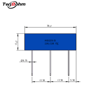 Resistencia Divisora de Voltaje TWJOHM HVD82U3813 220K/220K de Película Gruesa No Inductiva de Alto Voltaje 1W 1% para Uso en Instrumentación 38x13mm