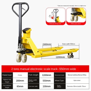 รถยกพาเลทไฮดรอลิกแบบแมนนวล ขนาด 2 ตัน พร้อม SLN.BJ YK-1 สำหรับการขนย้ายวัสดุ รถยกพาเลทไฮดรอลิกแบบแมนนวล YK-1 Y - Product Image 6
