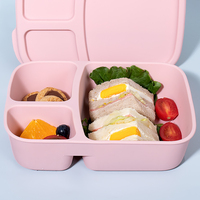 Boîte à lunch en silicone réutilisable 3 compartiments portable de qualité alimentaire pour enfants Bento Durable étanche pour la cuisine