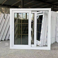 Estilo americano, diseño moderno, doble acristalamiento, ventana de PVC insonorizada, vinilo UPVC, vidrio deslizante, ahorro de energía, resistente al agua para casa