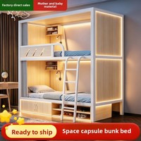 Lits superposés au design simple de type capsule, lits superposés en fer pour adultes, lits pour auberges de jeunesse, espaces privés, dortoirs