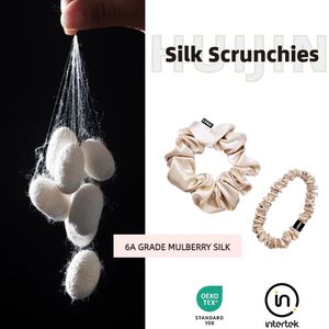 100% Moerbei Zijde Haar <span class=keywords><strong>Scrunchies</strong></span> Set Custom Elastische Paardenstaart Houder Haar Stropdassen Voor Dames Meisjes Premium Kwaliteit Haarbanden - Product Image 4
