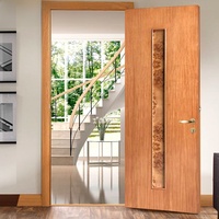 Porte battante minimaliste moderne en bois massif pour chambre, porte intérieure en bois composite naturel, porte de chambre, porte intérieure solide