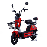Scooter Eléctrico de 500W en Oferta, Barato, al por Mayor, con Cesta y Asiento Doble, Bicicleta Eléctrica de Alta Calidad para Uso Diario y Transporte de Carga