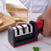 Outils d'affûtage manuels en acier au tungstène pour couteaux et ciseaux de cuisine, trois/quatre sections, rapide et écologique, vente en gros