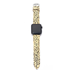 สายนาฬิกาหนังไนเม่สำหรับแอปเปิ้ลวอทช์ลายเสือดาวสไตล์ผู้หญิง - Product Image 4