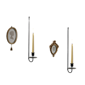 Porte-bougie mural et candélabre personnalisables faits à la main - Décoration de mariage européenne pour la maison, finition dorée - Product Image 1