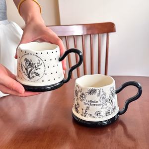 Tazas de Café de Cerámica Francesas Modernas, Tazas Desechables para Fiestas, Tazas de Alta Gama para Té de la Tarde y Desayuno con Leche, Novedad 2025 - Product Image 4