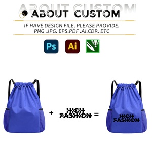 Sac à dos à cordon personnalisé, imperméable, avec poche zippée, sac à cordon pour la gym, sac de natation pour hommes et femmes - Product Image 3