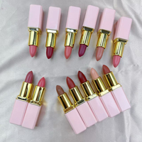 Rouge à lèvres mat vegan haute pigmentation, lot de 12 couleurs, texture velours douce, longue tenue, waterproof, format voyage, parfum laiteux subtil
