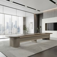 Table de réunion de direction en MDF E1 durable avec bordure en PVC de 2 mm, finition par aspiration, mobilier de bureau de luxe