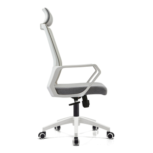 Silla de respaldo alto de malla de color blanco, soporte lumbar simple, sillas de computadora de malla, silla de oficina de malla - Product Image 3