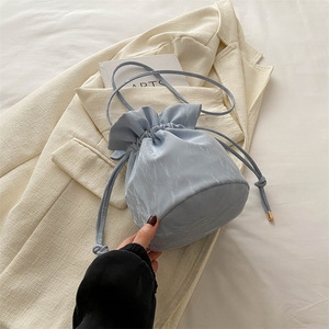 <b>Black</b> Velvet Drawstring Shoulder Bag Minimalist Style Single Strap Daily Use All Seasons - Product Image 3