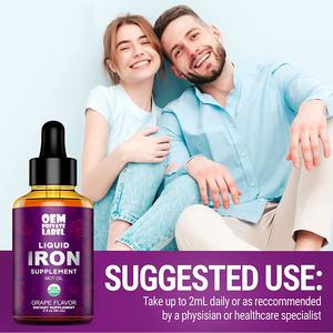 Suplemento de hierro para mujeres y hombres, constructor de sangre gratis, vitamina de hierro para la <span class=keywords><strong>anemia</strong></span>, gotas de hierro líquido orgánico para adultos con aceite MCT - Product Image 4
