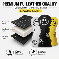 Housses de tête de putter de golf en cuir PU imperméable avec broderie et fermeture élastique – Accessoires de haute qualité
