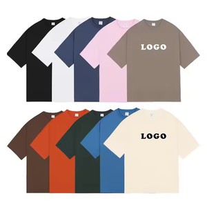 T-shirt décontracté pour homme en coton pur 260g de haute qualité, respirant, anti-plis, brodé, uni et tendance - Product Image 3