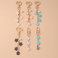 Pendentif décoratif simple pour sac à main ou téléphone portable, motif lettre pour femme, porte-clés fleur de cerisier style Ins mignon