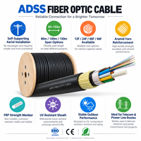 Câble à fibres optiques ADSS avec gaine PE UKCC pour la distribution de télécommunications aériennes et extérieures ISP