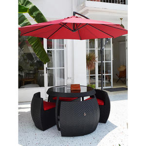 Juego de silla de mimbre <span class=keywords><strong>para</strong></span> exteriores moderna personalizada y <span class=keywords><strong>sombrilla</strong></span> impermeable <span class=keywords><strong>para</strong></span> patio, <span class=keywords><strong>terraza</strong></span>, jardín, ocio - Product Image 1