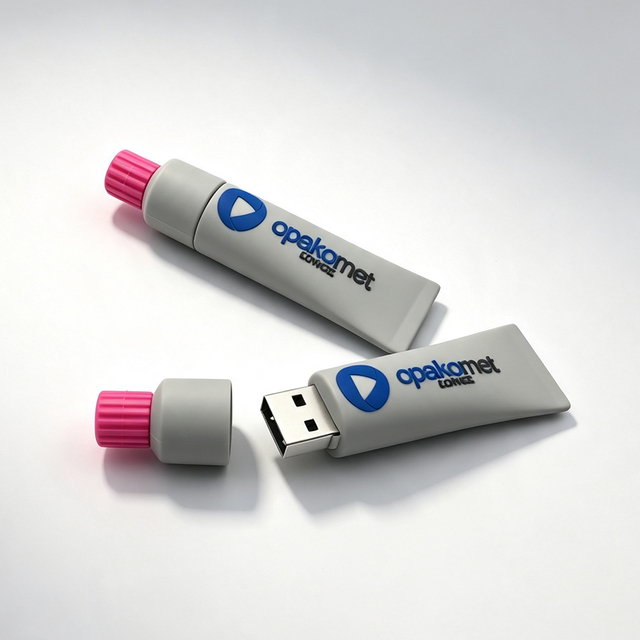 3D PVC Glue Tube Shape USB Flash Drive Custom Logo 8GB 16GB 32GB 64GB Novelty Promotional Pen Drive