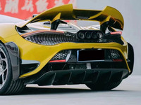 Kit de Mejora de Parachoques Trasero para McLaren 720S, Estilo 765LT Modificado, Difusor de Parachoques Trasero de Fibra de Carbono Semi-Seca y Escape