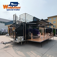 Webetter Mobile Remorque Pub à Deux Étages pour Fêtes, Café de Smoothies, Camion de Donuts, Camion de Restauration Rapide BBQ, Remorque Bar à Deux Niveaux pour Événements Commerciaux