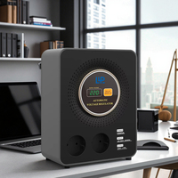 Régulateur de tension automatique monophasé KEBO 1200VA noir pour appareils électroménagers, courant alternatif, fabriqué en cuivre, efficacité de 98%, surtension