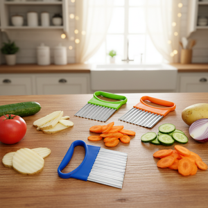 Couteau à découper les pommes de terre manuel multifonctionnel pour la maison, lame ondulée dentelée, outil de cuisine - Product Image 5