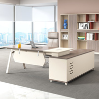 Bureau de direction moderne et simple haut de gamme avec casiers, en PVC, design écologique