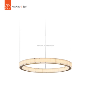 <b>Mirror</b> Champagne Gold Spanish Alabaster Luxury Pendant <b>Lamp</b> for Villa Dining Room - Product Image 3