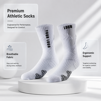 Chaussettes de sport athlétiques antidérapantes à logo personnalisé OEM ODM, chaussettes rembourrées pour le basketball, les jeux de ballon, l'uniforme d'équipe