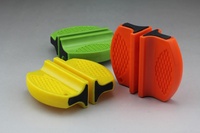 Nuoten 2025 Affûteur de couteaux portable multi-grains en céramique écologique pour camping, format mini porte-clés, pour accessoires de cuisine (Carbone)