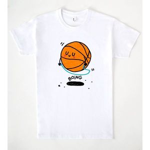 T-shirt da basket Boing bianca unisex per abbigliamento casual - Product Image 1