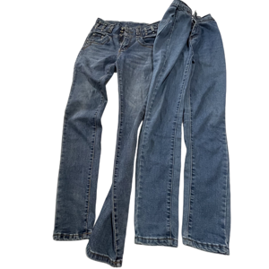 Pantalones vaqueros ajustados usados para mujer, color claro, precio barato, pantalones vaqueros Preloved, ropa usada en stock - Product Image 4