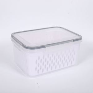 Boîte de rangement transparente OEM en plastique pour réfrigérateur, distributeur, panier de drainage, fraîcheur, qualité alimentaire, pour cuisine - Product Image 4